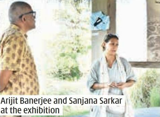 Arijit Banerjee and Sanjana Sarkar at the exhibition. 